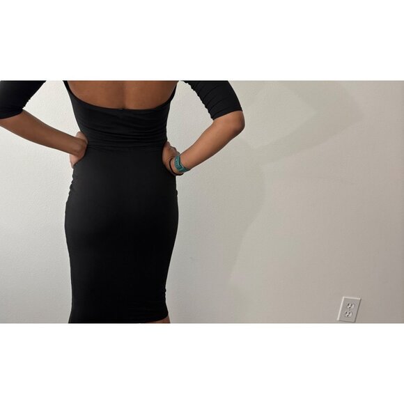 Blanc Dress Large Midi Off The Shoulder BodyCon Quiet Luxury Romantic Old Money - Picture 4 of 12